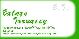balazs tormassy business card